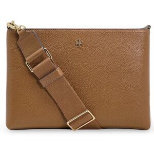 Tory Burch Blake Medium Pebbled Leather Top-Zip Swingpack in Cortado